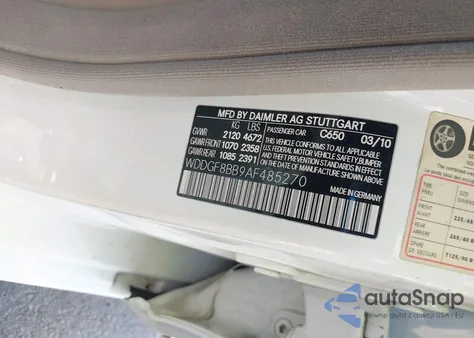 2010 Mercedes-Benz C 300 Luxury 4Matic/Sport 4Matic из США, поврежденный, VIN WDDGF8BB9AF485270